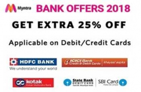 Myntra Bank Offers 2018 Get Extra 25% off Debit Credit Cards