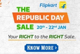 The Republic Day Flipkart Sale 20th to 22nd Jan -  50% to 80% Discount